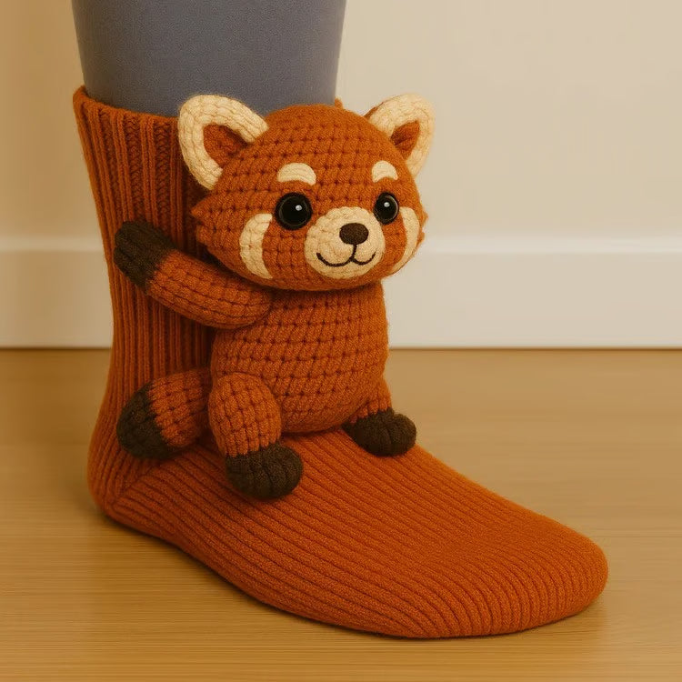 Handstickande Animal Socks
