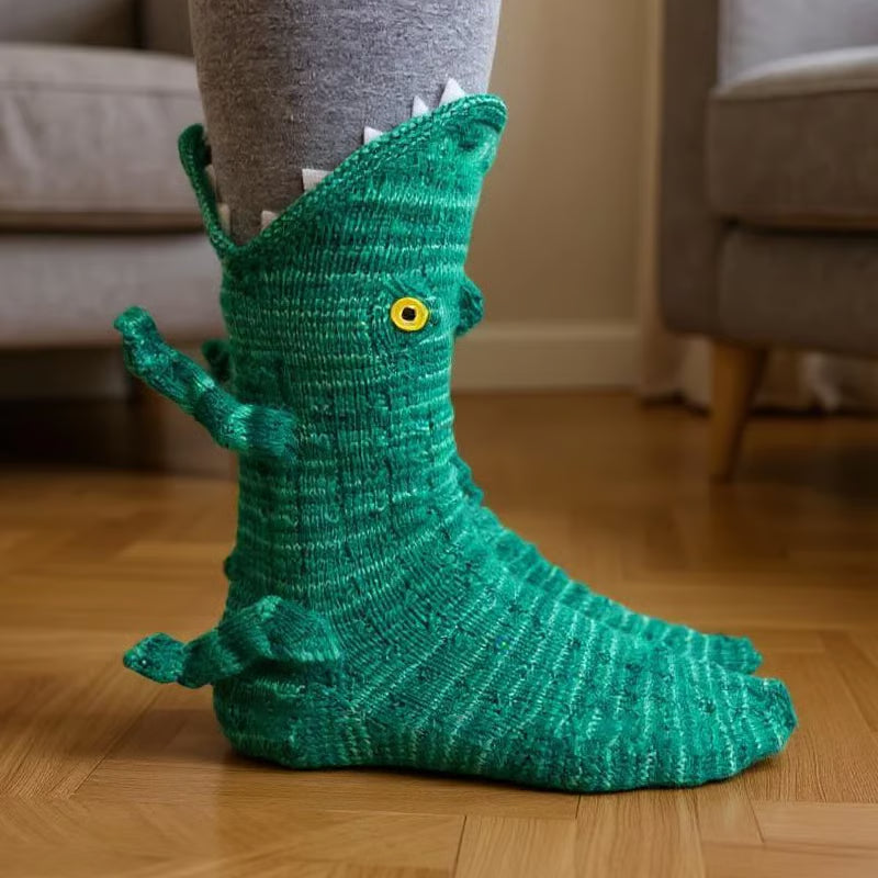 Handstickande Animal Socks