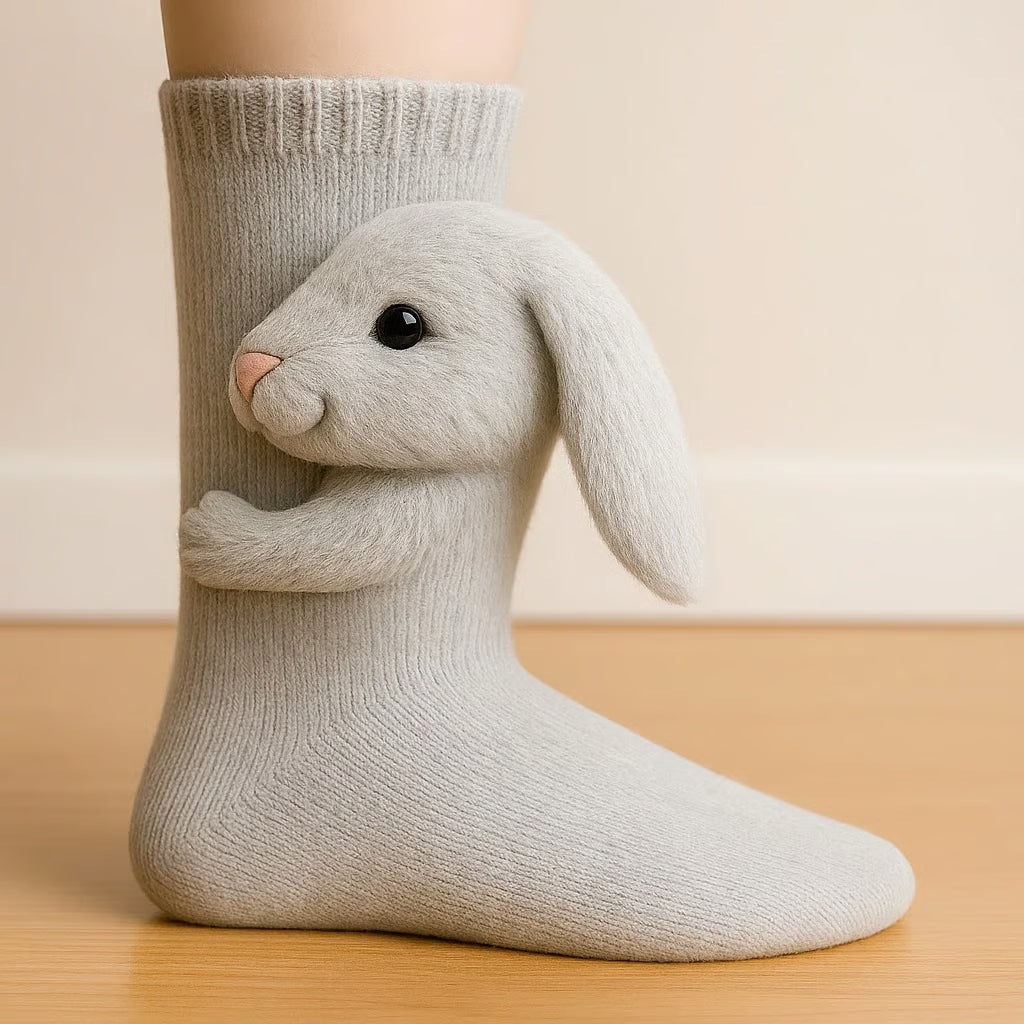 Handstickande Animal Socks